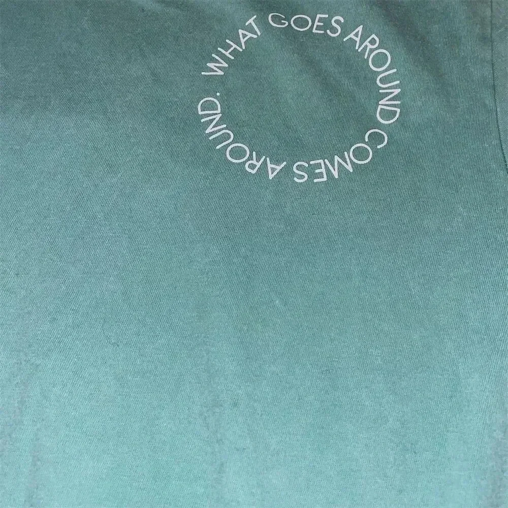 Karma Unisex XL Teal Graphic T-Shirt Inspirational Quote Design - Picture 5 of 8